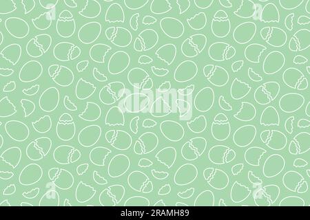 seamless Easter pattern with eggs and cracked egg shells- vector illustration Stock Vector