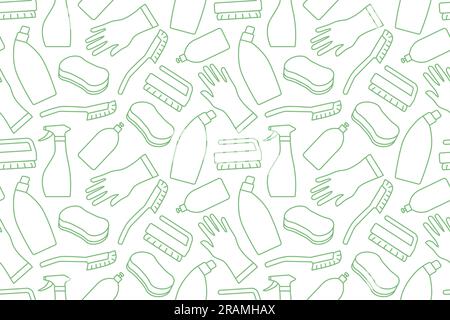 seamless pattern with home cleaning products or cleaning services concept- vector illustration Stock Vector