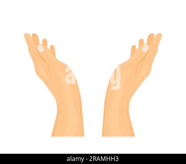 hands in praying, blessing position -vector illustration Stock Vector