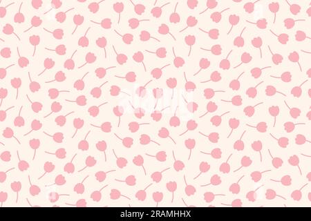 pink spring seamless pattern with flowers- vector illustration Stock Vector