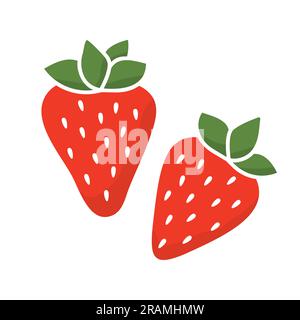 ripe strawberries fruit icon- vector illustration Stock Vector