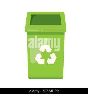 green recycle garbage bin icon- vector illustration Stock Vector