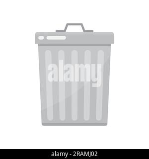 metal trash can icon- vector illustration Stock Vector