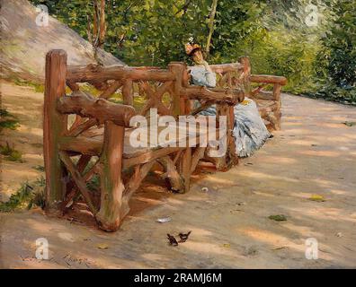 Park Bench (aka An Idle Hour in the Park - Central Park) 1890 by William Merritt Chase Stock Photo