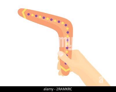 hand holding boomerang- vector illustration Stock Vector
