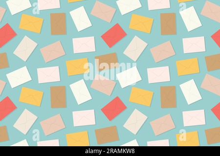 seamless pattern with colorful envelopes, great for wrapping, textile, wallpaper, greeting card- vector illustration Stock Vector