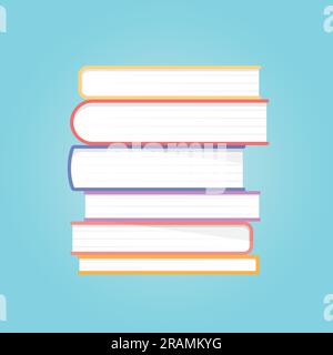 pile of books with colorful covers- vector illustration Stock Vector
