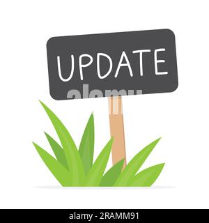 update word written on sign board- vector illustration Stock Vector