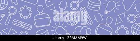 banner with programming, coding related icons- vector illustration Stock Vector