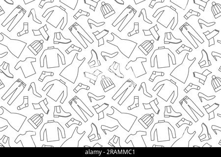 seamless pattern clothes icons, apparel, shopping concept- vector illustration Stock Vector