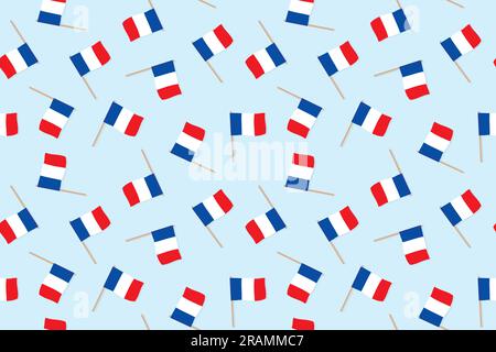 seamless pattern with french flags - vector illustration Stock Vector