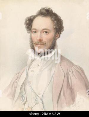 A portrait of a young man in a pink dressing gown 1835 by Alexander Clarot Stock Photo