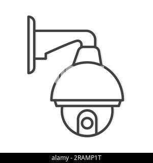 security CCTV camera outline icon- vector illustration Stock Vector