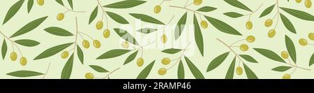 olive tree branches banner- vector illustration Stock Vector