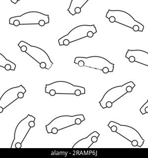 black car seamless pattern, great for wrapping, textile, wallpaper, greeting card- vector illustration Stock Vector