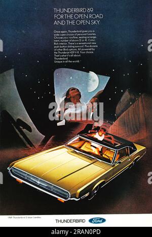 '69 Ford Thunderbird advert in a magazine 1969 Stock Photo