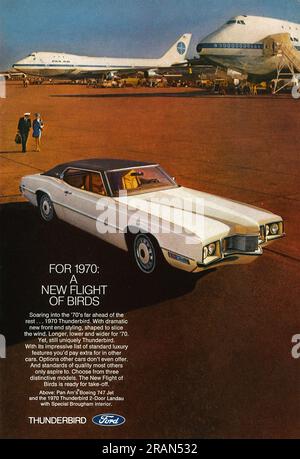 '70  Ford Thunderbird advert in a magazine 1969 Stock Photo