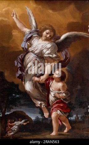 The Guardian Angel 1656 by Pietro da Cortona Stock Photo