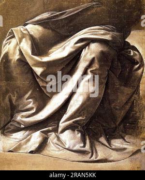 The Study of Drapery of a Seated Figure 1473 by Leonardo da Vinci Stock Photo