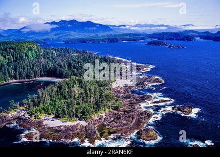 Aerial of Graham Island, Haida Gwaii archipelago, BC, Canada Stock Photo