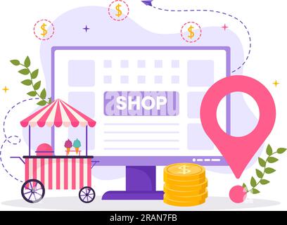 Small Business Loan Vector Illustration with Store Support Protection and Growth to Develop in Flat Cartoon Hand Drawn Background Templates Stock Vector