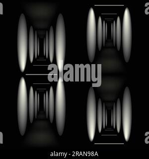 Abstract gradient hallway yellow lights set Stock Vector