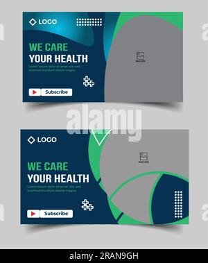 Editable Medical healthcare services provide or world health day youtube thumbnail and web banner template Stock Vector