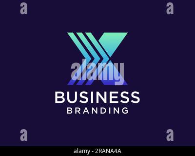 Abstract Initial Letter X Logo. Geometric Arrow Origami Style. Usable for Business and Technology Logos. Flat Vector Logo Design Template Element Stock Vector