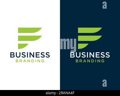 Abstract Initial Letter F Logo. Square Ribbon Flat Vector Logo Design Template Element. Stock Vector
