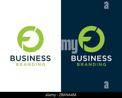 Abstract Initial Letter F Logo. Square Ribbon Flat Vector Logo Design Template Element. Stock Vector
