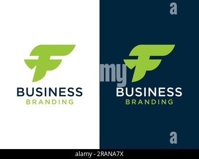 Abstract Initial Letter F Logo. Square Ribbon Flat Vector Logo Design Template Element. Stock Vector