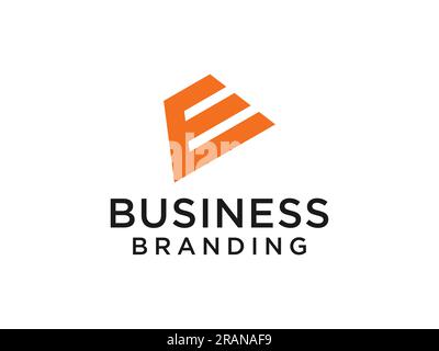 Abstract Initial Letter E Logo. Orange Shape Origami Style isolated on White Background. Usable for Business and Branding Logos. Flat Vector Logo Desi Stock Vector