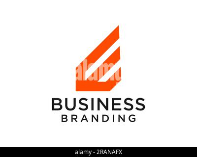 Abstract Initial Letter E Logo. Orange Shape Origami Style isolated on White Background. Usable for Business and Branding Logos. Flat Vector Logo Desi Stock Vector
