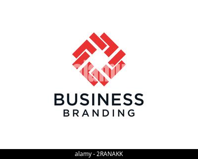 Initial Letter F Logo. Red Geometric Shape Origami Style isolated on White Background. Usable for Business and Branding Logos. Flat Vector Logo Design Stock Vector