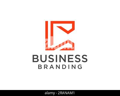 Abstract Initial Letter C Logo. Orange Line Style isolated on White Background. Usable for Business and Technology Logos. Flat Vector Logo Design Temp Stock Vector