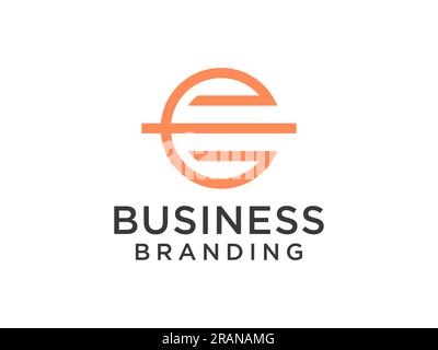Abstract Initial Letter C Logo. Orange Line Style isolated on White Background. Usable for Business and Technology Logos. Flat Vector Logo Design Temp Stock Vector