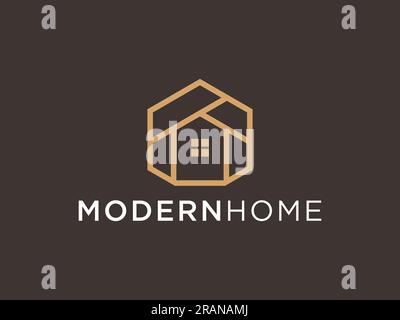 Simple modern building architecture logo design with line art skyscraper graphic. Stock Vector