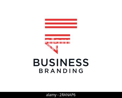 Initial Letter F Logo. Red Geometric Shape Origami Style isolated on White Background. Usable for Business and Branding Logos. Flat Vector Logo Design Stock Vector
