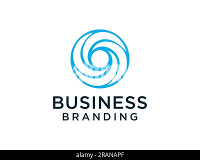 Abstract Initial Letter O Logo. Blue Circular Waves Style. Usable for Business and Technology Logos. Flat Vector Logo Design Template Element Stock Vector