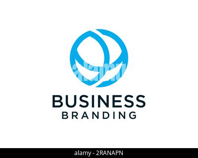 Abstract Initial Letter O Logo. Blue Circular Waves Style. Usable for Business and Technology Logos. Flat Vector Logo Design Template Element Stock Vector