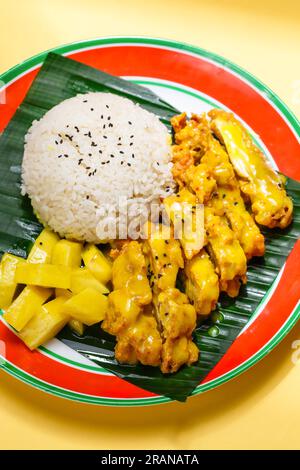 Chicken Katsu,Chicken Katsu Cutlet with Curry with White Rice,thai style Stock Photo