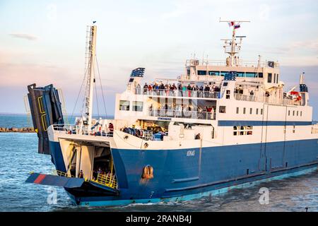 KERCH, CRIMEA - OCT. 2014: Port Krym. Kerchenskaya ferry crossing. Ferry 'Ionas' Stock Photo