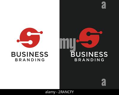 Abstract Initial Letter S Logo. S Icon Linked with Radial Line Outside isolated on Double Background. Usable for Business and Technology Logos. Flat V Stock Vector