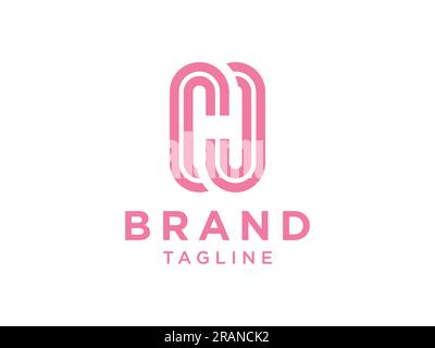 Simple Initial Letter H Logo. Geometric Shape Linear Style isolated on White Background. Usable for Business and Branding Logos. Flat Vector Logo Desi Stock Vector