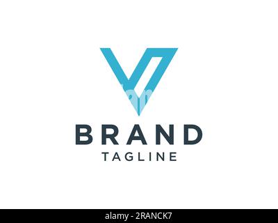 Abstract Letter V Logo. Geometric Rounded Triangle with Line. Usable for Business and Healthcare Medical Logos. Flat Vector Logo Design Template Eleme Stock Vector