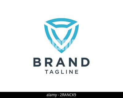 Abstract Letter V Logo. Geometric Rounded Triangle with Line. Usable for Business and Healthcare Medical Logos. Flat Vector Logo Design Template Eleme Stock Vector
