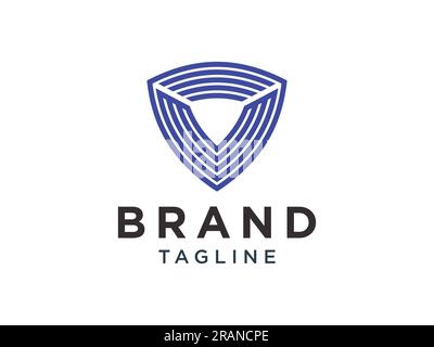 Abstract Letter V Logo. Geometric Rounded Triangle with Line. Usable for Business and Healthcare Medical Logos. Flat Vector Logo Design Template Eleme Stock Vector