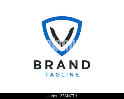 Abstract Letter V Logo. Geometric Rounded Triangle with Line. Usable for Business and Healthcare Medical Logos. Flat Vector Logo Design Template Eleme Stock Vector