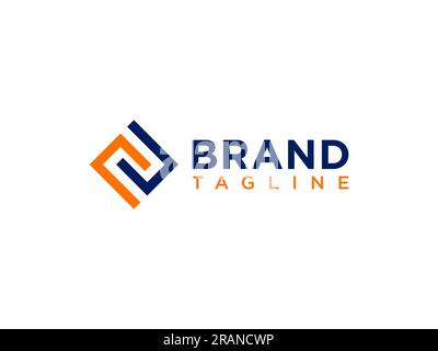 Abstract Letter Z Logo. Orange Square Line Rounded isolated on white background. Flat Vector Logo Design Template Element. Stock Vector