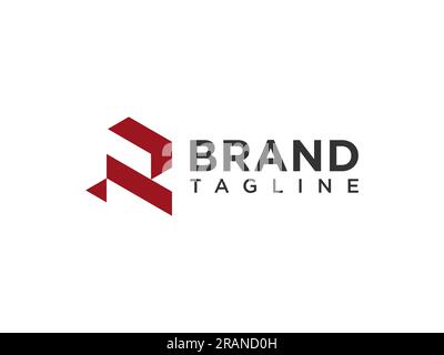 Abstract Initial Letter R Logo. Red Geometric Origami Style isolated on White Background. Usable for Business and Branding Logos. Flat Vector Logo Des Stock Vector